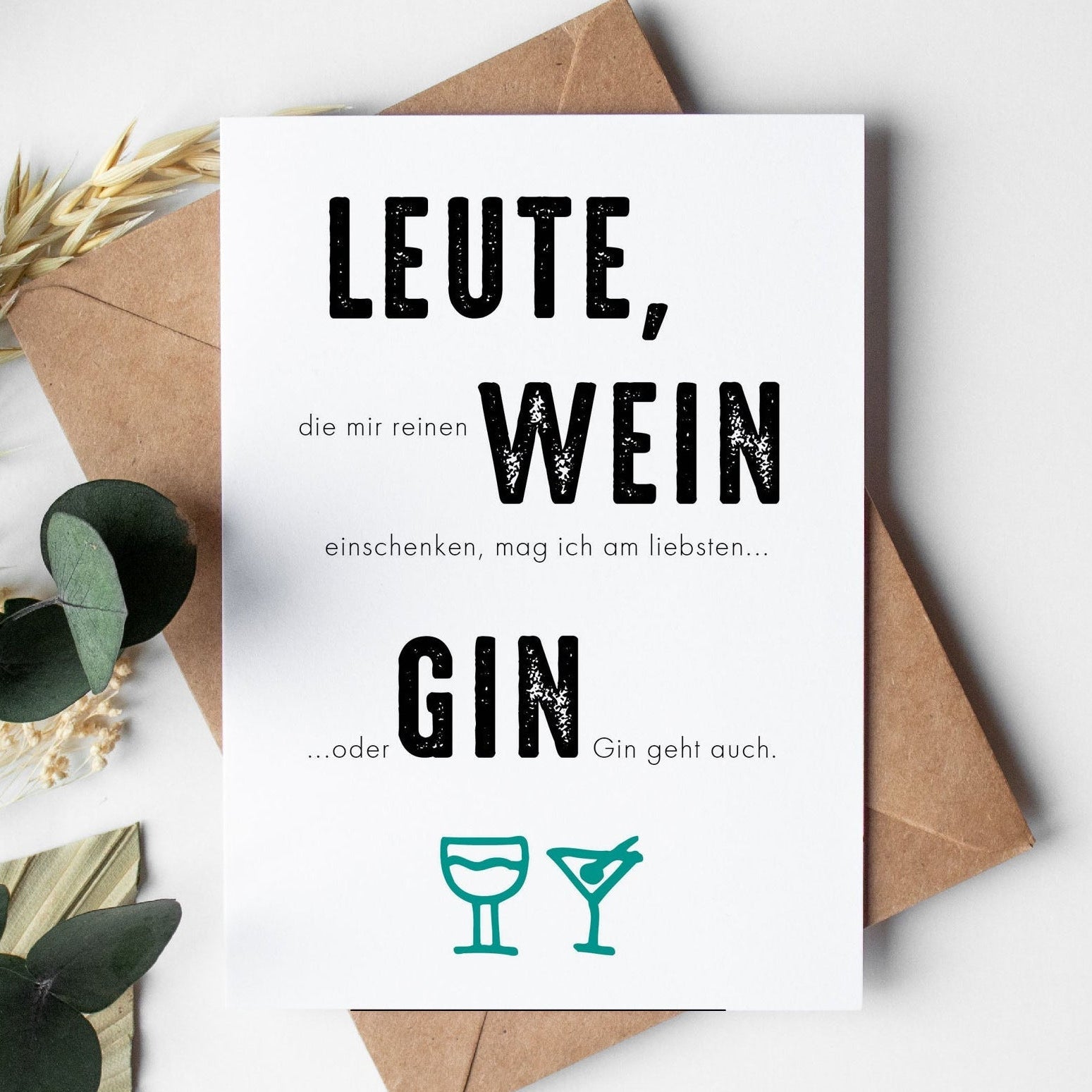 Geburtstagskarte: GIN geht auch!
